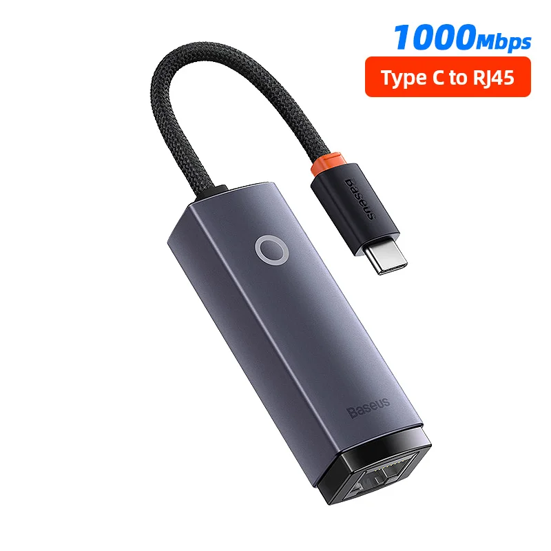 wireless network adapter Baseus USB Ethernet 1000Mbps USB 3.0 Loại C RJ45 USB Lan Card Mạng Gigabit Cho Laptop macbook Hộp Mi S Công Tắc wifi adapter for desktop Network Cards