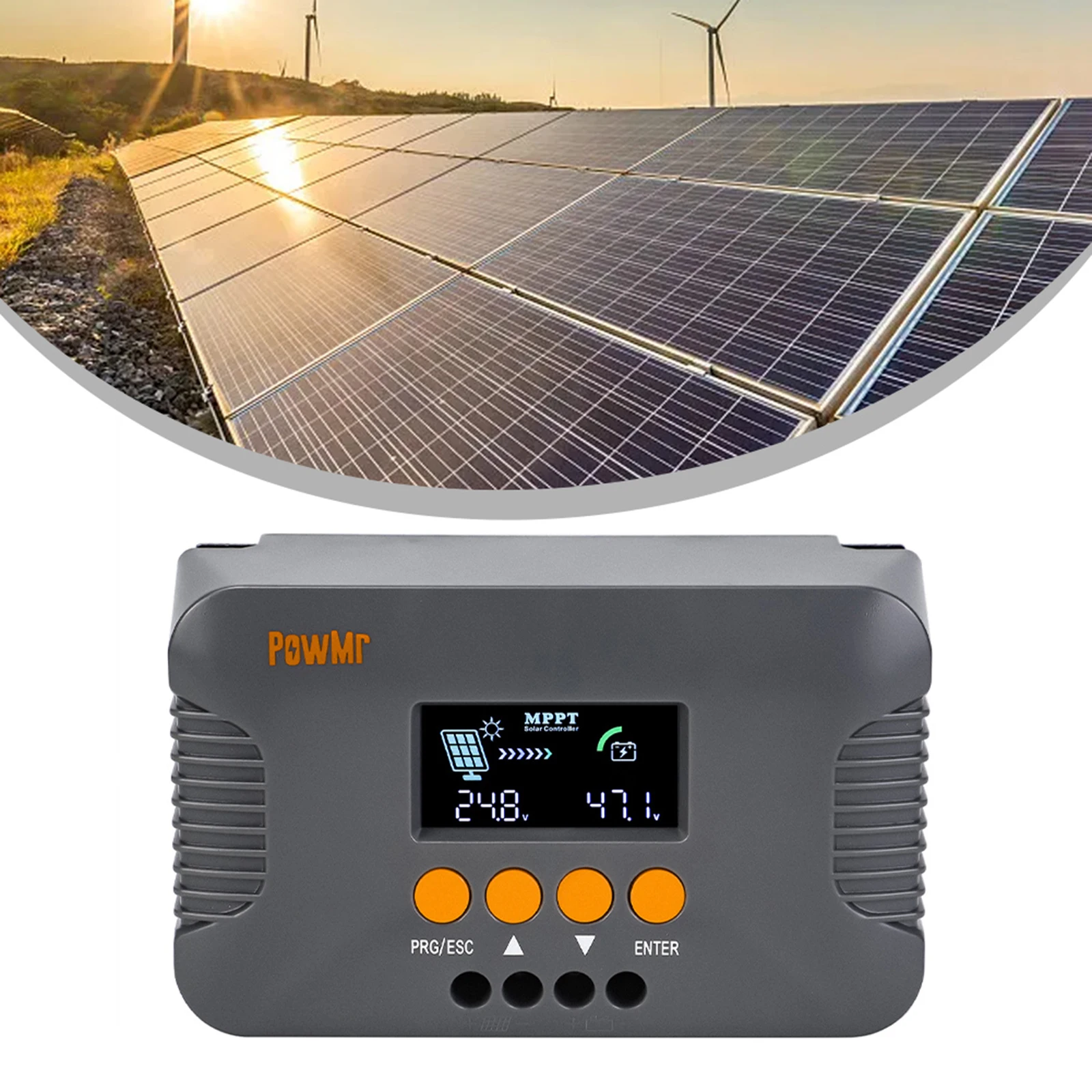 

MPPT Solar Charge Controller 24/36/48/60/72V Step-up 10A Solar Battery Charge Controller 52W LCD Display Solar Power Supplies
