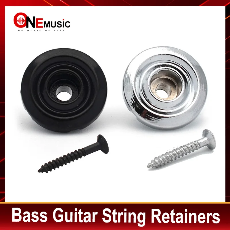4set Round Electric Bass Guitar String Retainers Tree Black Chrome for