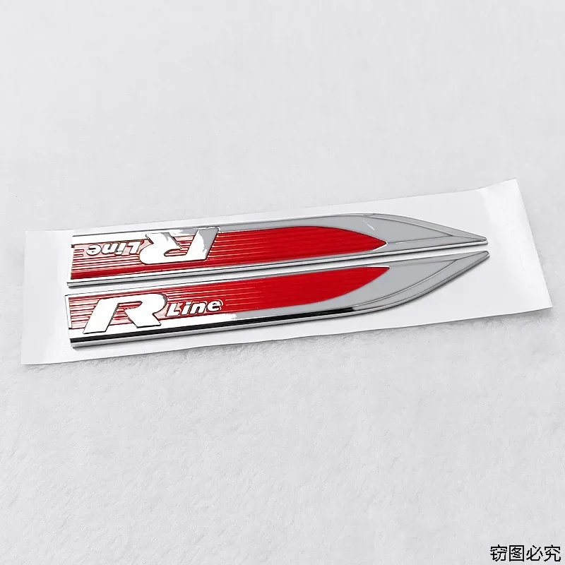 16.2x2cm 폭스바겐 VW R라인 로고 골프 5 6 7 폴로 파사트 투아렉 티구안 시로코 악세사리용 차량 측면 펜더 엠블럼 스티커
