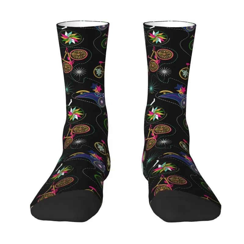 Calzini Da Bicicletta Per Mountain Bike Con Stampa Di Moda Per Donna Uomo Elasticizzati Estate Autunno Inverno Mtb Biker Crew Socks