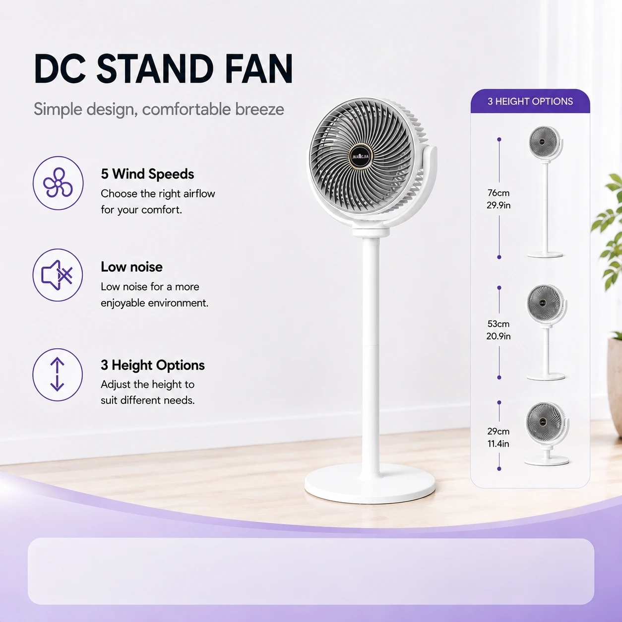 2-in-1 Floor Desk Fan 5