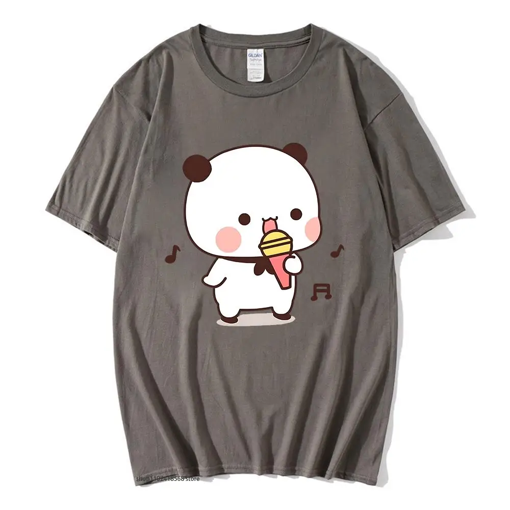 

Happy Bubu Is Singing with Dudu T-Shirts Cartoon Bear Tshirt Y2k Clothes Women Clothing Men 100% Cotton Casual Girls Kawaii Tops
