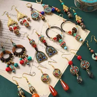 Original Design Nepalese Earrings for Women Retro Tibetan Ethnic Style Hand Made Long Tassel Jewelry Exotic Niche Earring Gifts 2
