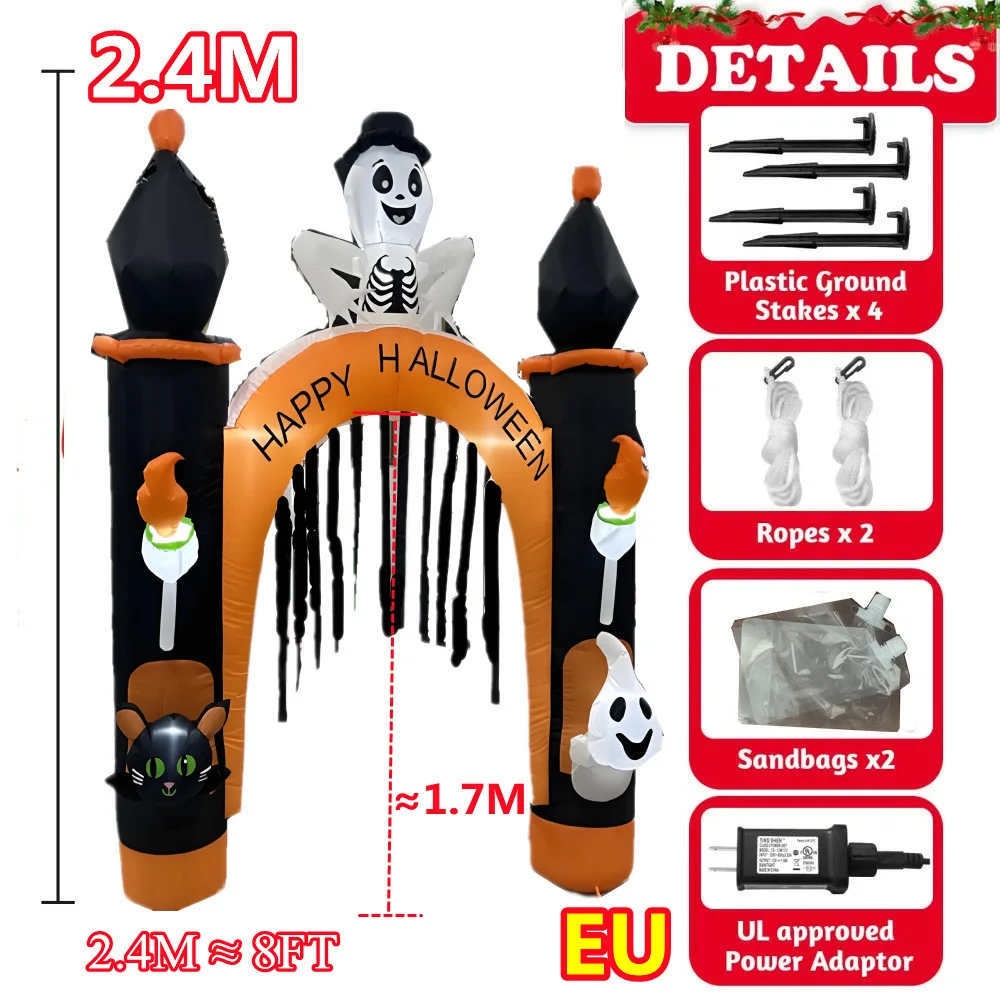 Decoración Inflable De Calabaza Fantasma Para Halloween, Para Patio, Con Luz, Lindo Fantasma Espeluznante 1 5 M Para Interior Y Exterior Enchufe