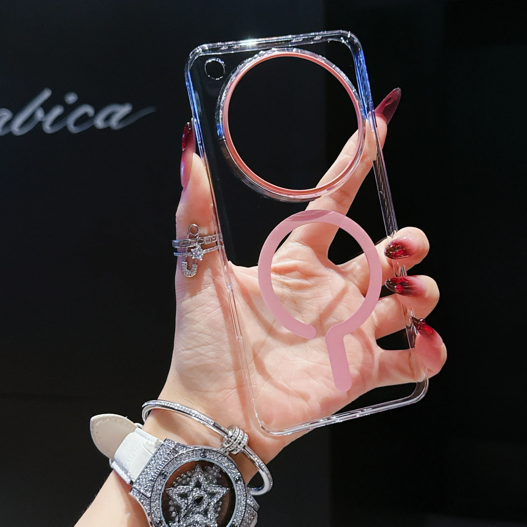 Transparent Magnetic Wireless Charging Protective Hard PC Phone Case