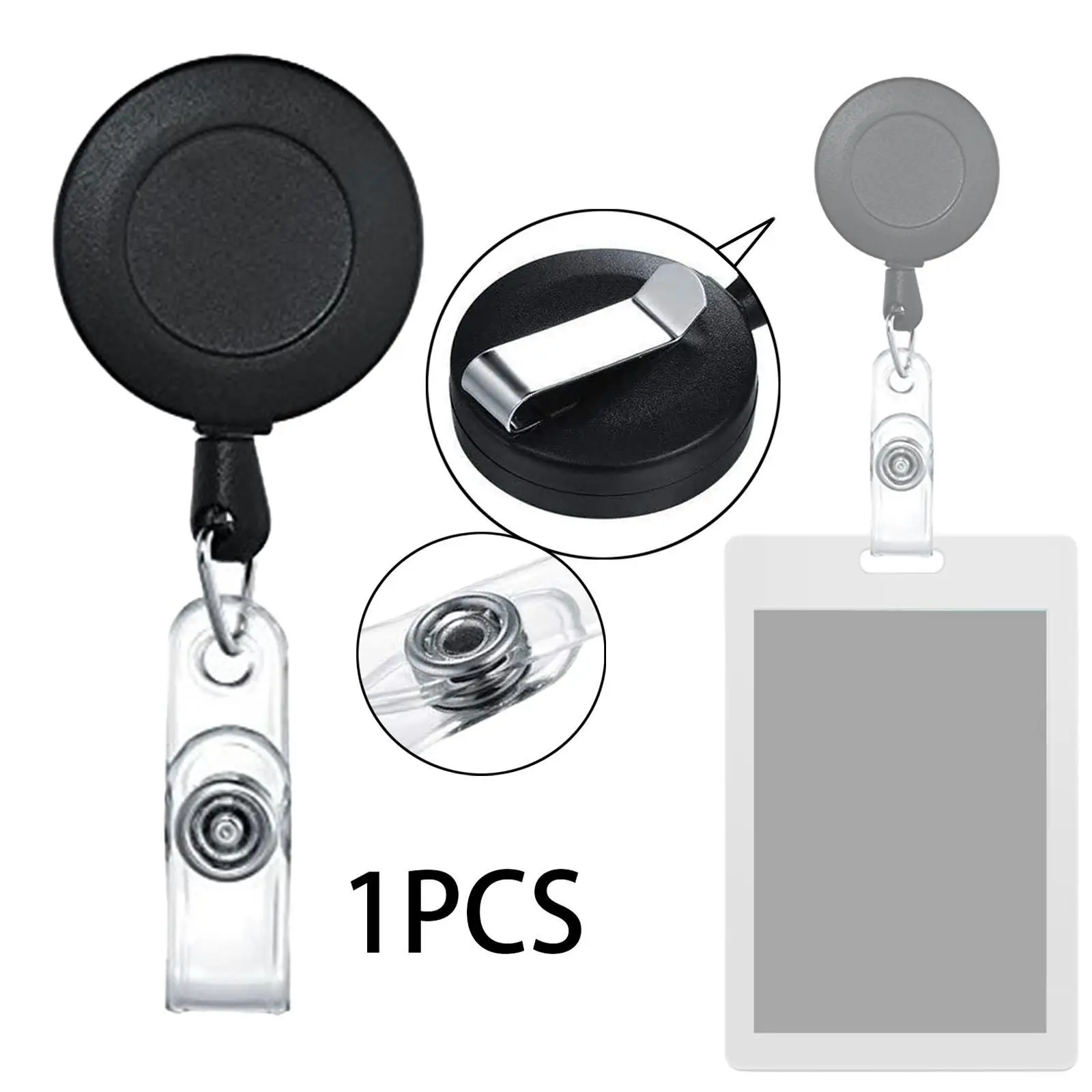 Retractable Badge Reel Heavy Duty Rounded Portable with Clip for Men Women Badge Clip Badge Holder for Nursing Teacher Office