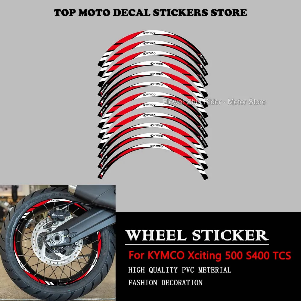 

Motorcycle Rim Sticker Wheel Hub Stripe Tire Decal Tape 15" inch for KYMCO Xciting 500 S400 TCS