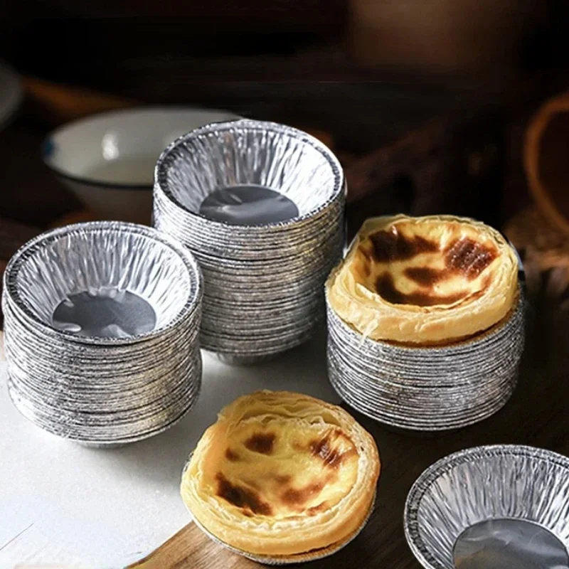 

Aluminum Foil Baking Cups Dipping Dish Disposable Cupcake Liners Silver Liner for Baking Egg Tart Creme Brulee for Ramekin Mold
