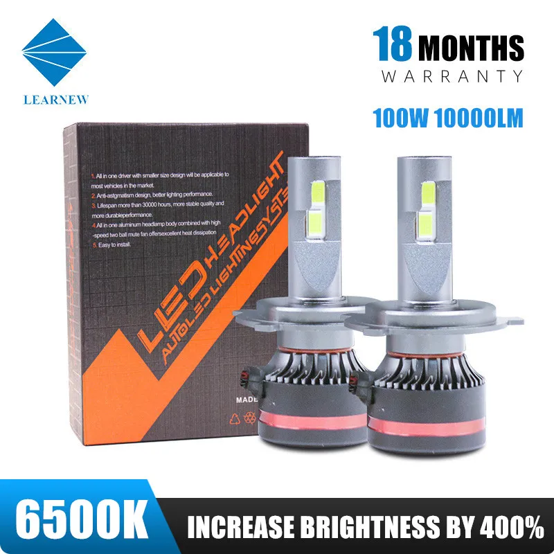 

LEARNEW H4 LED Headlight H7 LED Lights For Car Headlamps H11 LED 12V 6500K 100W 10000LM 9005/HB3 9006/HB4 Auto Fog Light Bulbs