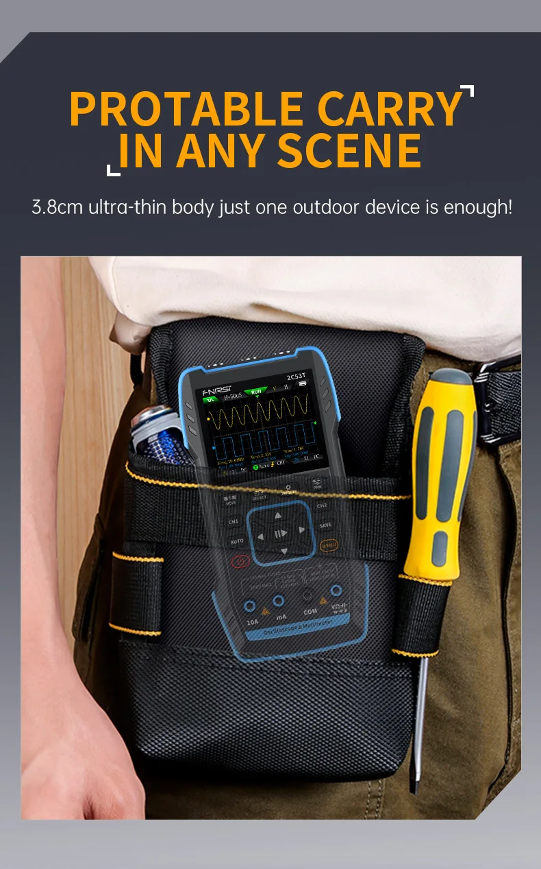 2C53T Three In One Oscilloscope Handheld Multimeter Signal Generator 50mHz Bandw