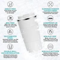 380/510ml Coffee Thermos Mug Anti-scald Portable Water Cup Stainless Steel 304 Coffee Cup Anti-slip Leakproof Car Cups 5
