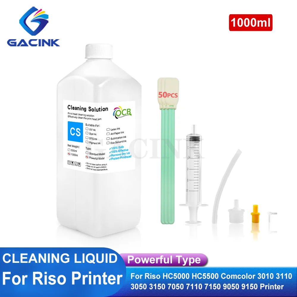 

Powerful Cleaning liquid Compatible for Riso HC5000 HC5500 Comcolor 3010 3110 3050 3150 7050 7110 7150 9050 9150 Printer Cleaner