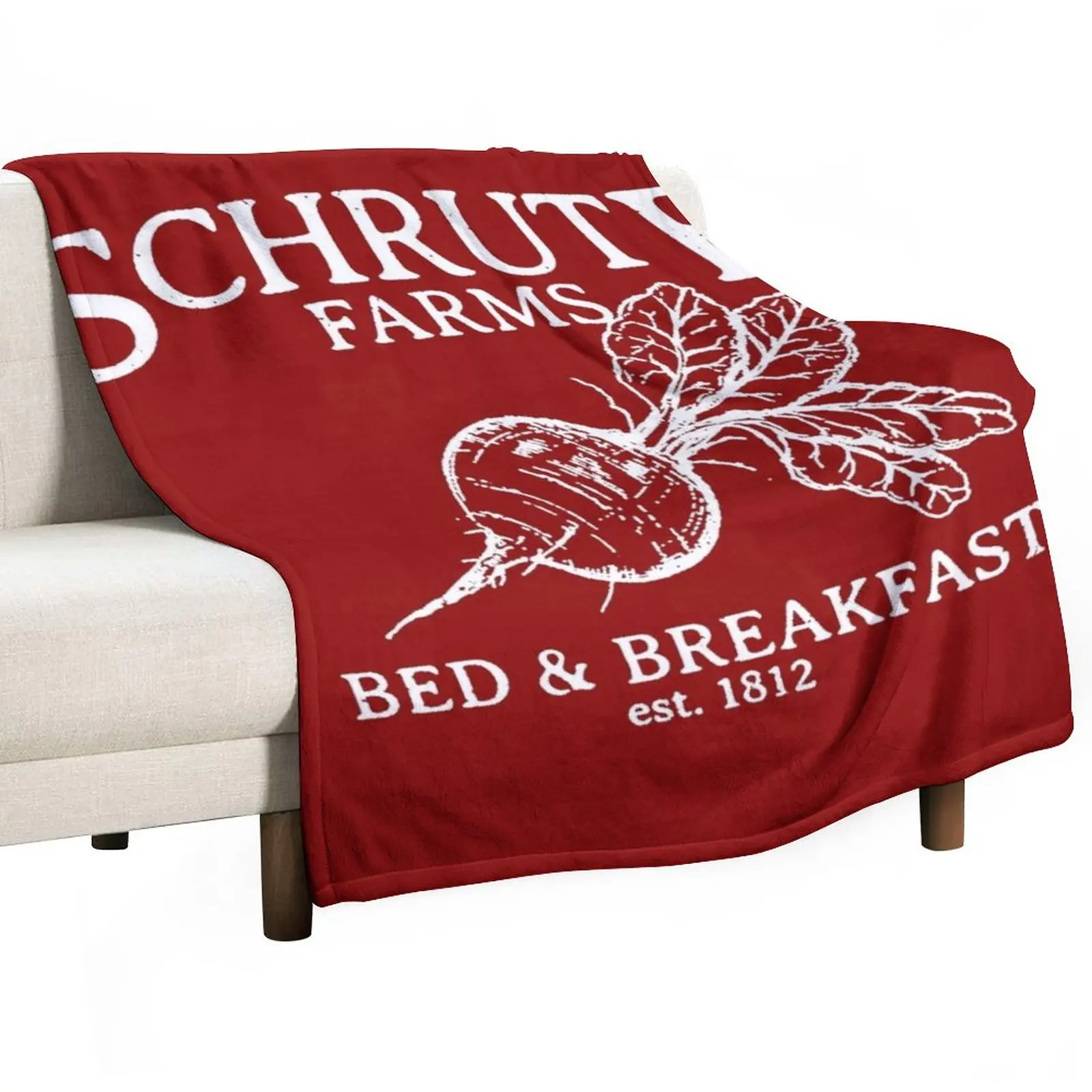 

The Office Schrute Farms Throw Blanket Plaid on the sofa Furry Blanket Thermal Blankets For Travel