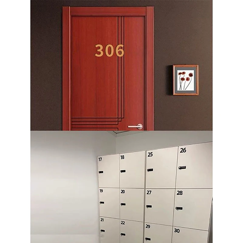 3D Self Adhesive Modern Door Number 0-9 Plaque House Number Door Plate Hotel Mailbox Address Digits Sticker Sign