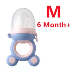 Natural Silicone Baby Teether and Fresh Food Feeder with Pacifier Clip - BPA - Free Infant Essentials Kit (TD1208B - M)