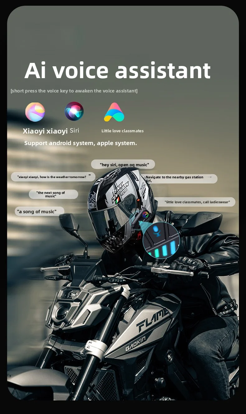 Helmet wireless Bluetooth headset with a range of 500 meters for two-way communi