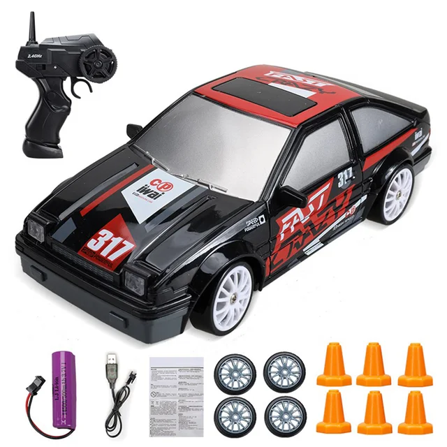 2.4G Drift Remote Control Car Four-wheel Drive Remote Control Drift Car GTR Model AE86 Remote Control Car Toy Children's Gift