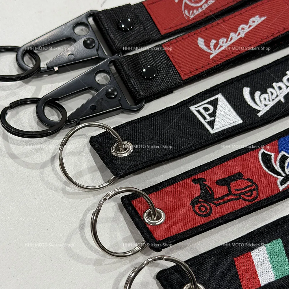 Embroidered keychain design detail