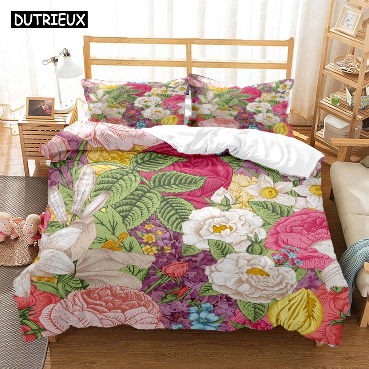 

Plant Flowers Digital Print Polyester Bedding Sets Child Kids Covers Boys Bed Linen Set For Teens Bedding Set