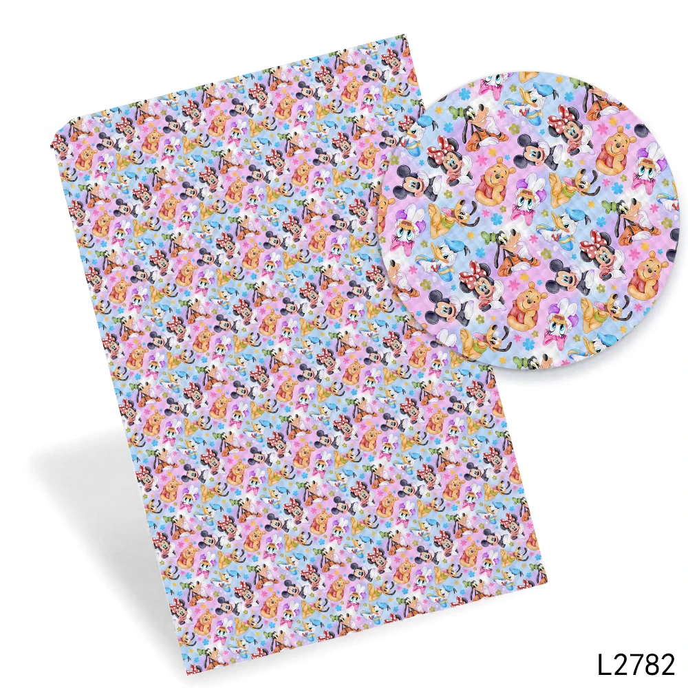 Disney Princess Minnie Cartoon PU Faux Leather 30X136cm for Hairbows DIY Handmade Craft Materials