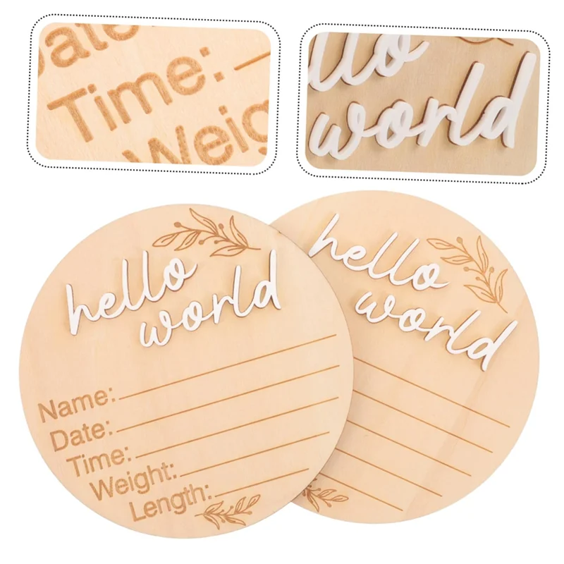 6PCS Bulletin Board Pendant Commemorative Plaque Wooden Name Announcements Announcement Board Announcement Round Wood