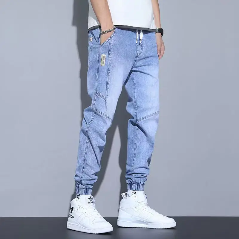 

Classic Streetwear Casual Men Ribbons Harem Jogging Letter Pants Male Slim Fit Spring Pants Multi-Pockets Women Trouser T19