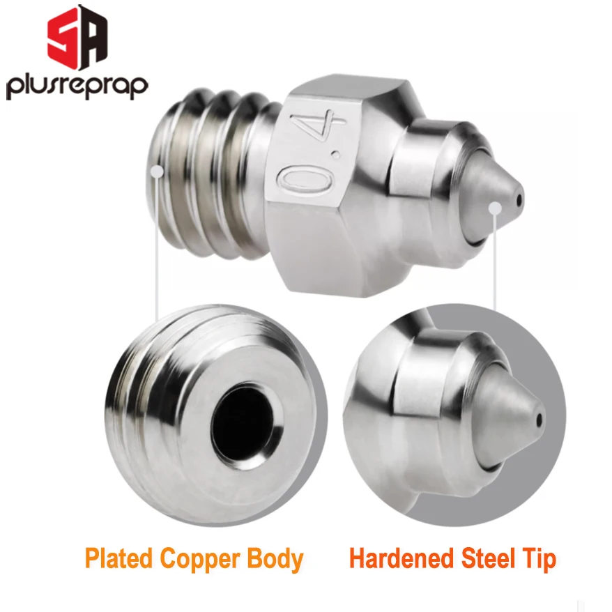 

Dual Metal MK8 Plated Copper Nozzle Solid Hardened Steel Tip for Ender 3 5 V2 Pro Neo Ender-3 Max CR 10 Series 3D Printer