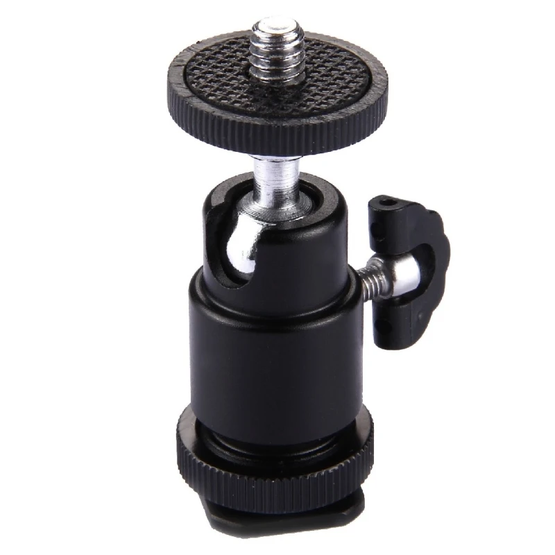 Mini Adjustable Swivel Angle Tripod Ball head Standard 1/4'' Screw HotShoe Mount Adapter Holder For Canon Nikon Sony DSLR Camera