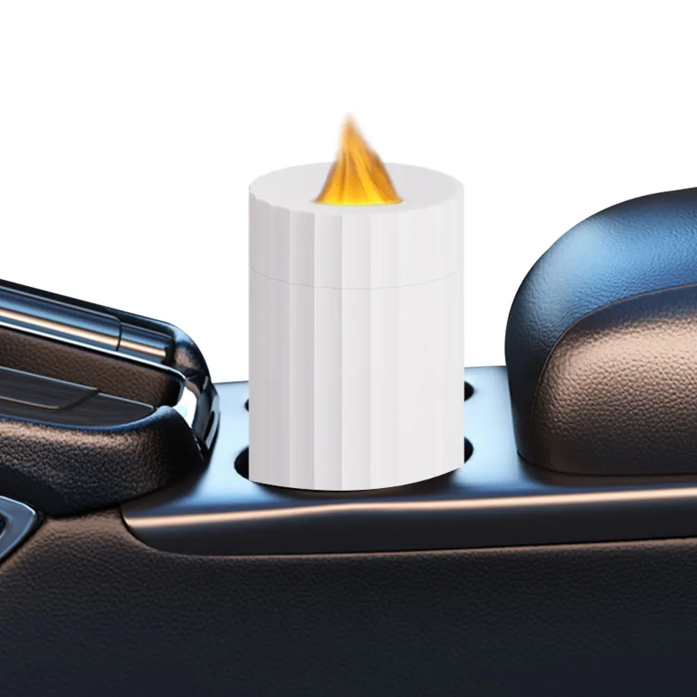 Colorful Flame Car Diffuser Humidifier Air Aroma Diffuser Humidifier 7 Flame Colors USB Aroma for Home Office Bedroom