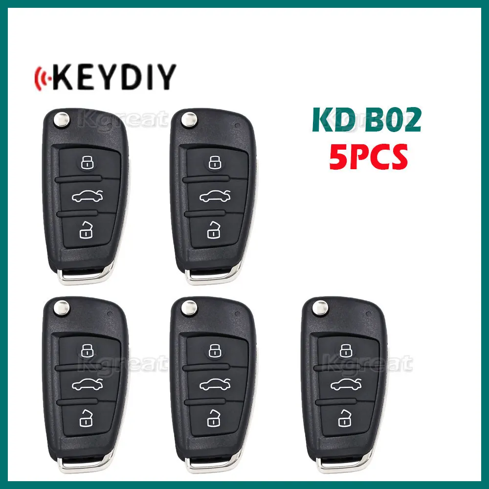 

5pcs KEYDIY KD B02 Universal Remote Key B Series Remote Car Key for Audi A6 Style Car Key for KD900 KD900+ URG200 KD-X2 Mini