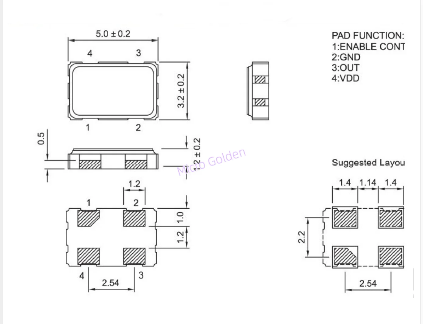 (5pcs) 11.2896M 11.2896MHZ 5032 SMD 활성 수정 발진기 4PIN OSC 5.0*3.2mm 수정 발진기 클럭 발진기