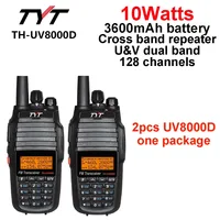 TYT TH-UV8000D Walkie Talkie 2pcs package Radio Handheld 10W Amateur Dual Band 144/430mhz Two Way Radio Cross repeater 1
