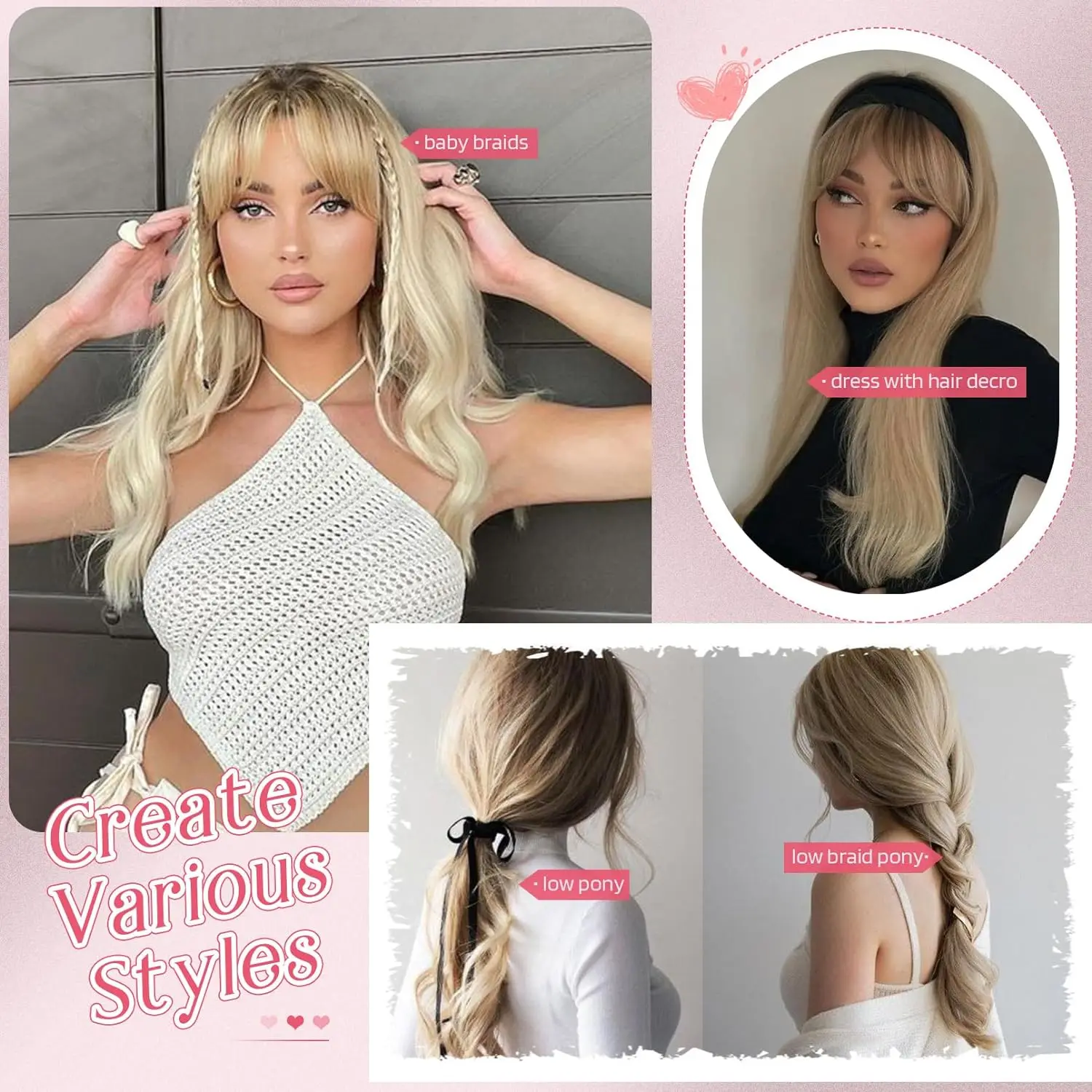 Hair Toppers for Women Blonde Ombre Real Human Hair Toppers Clip in HairPieces for Thinning Hair Remy Straight Topper with Bangs