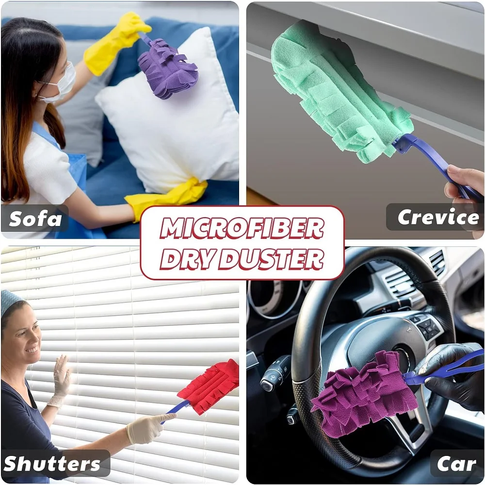 Description Picture 5 of item2PCS Duster Refills with Foldable Handle Cleaning Fleece Reusable Sweeper Dust Pads for Cleaning Ceiling Fan Hardwoods