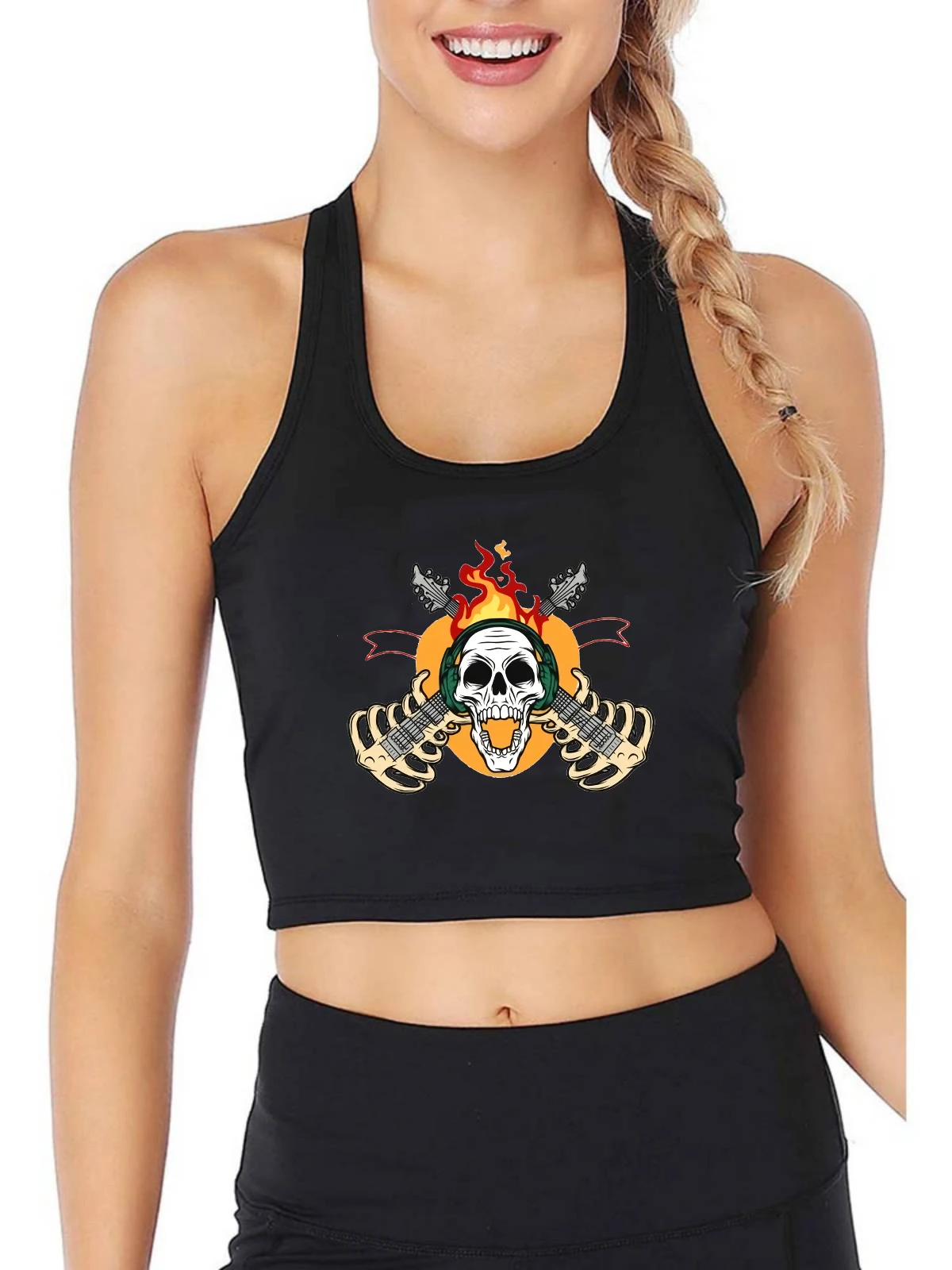 

Gothic Satanism Squad Design Personality Sexy Tank Tops Women's Trend Breathable Slim Fit Crop Top Gym Training Camisole