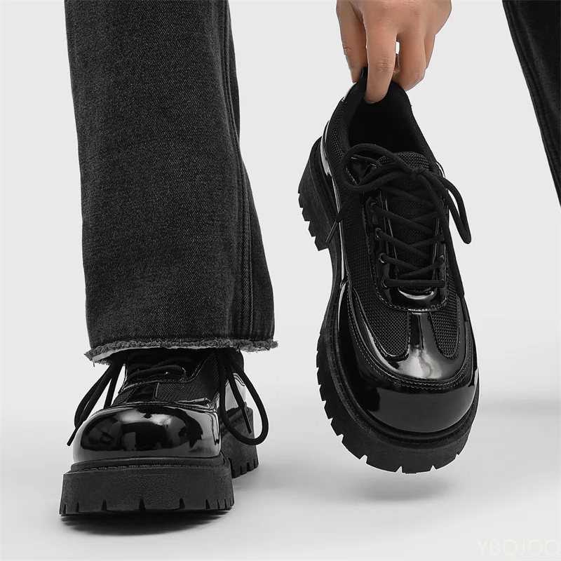 أحذية رجالية عصرية متعددة الاستخدامات لربيع وخريف كاجوال مريحة ومنخفضة من الأعلى ونعل سميك وأحذية رسمية بسيطة وأنيقة