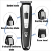 WAIKIL Professional Electric Men's Hair Clipper Hair Trimmer Five in One Shaver USB Rechargeable Cordless Digital Barber 3