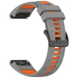 Premium QuickFit Watchbands - Adjustable Straps for Garmin Fenix 8 and Enduro 3 Watches (Gray orange)