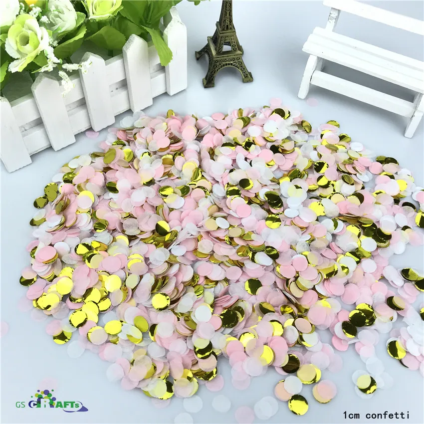 1000pcs/bag 1cm paper Confetti Mix Color for wedding birthday party decoration round Tissue for clear balloons