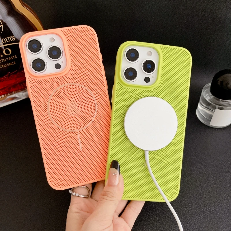 Premium Breathable Cooling Mesh Shockproof Case with MagSafe Wireless Charging Compatibility