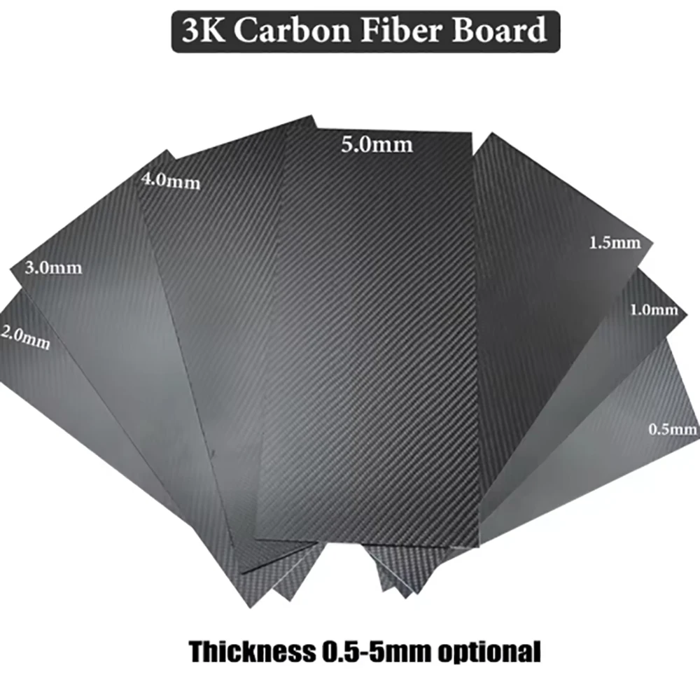 Premium High Hardness Carbon Fiber Panel - Multiple Thickness Options