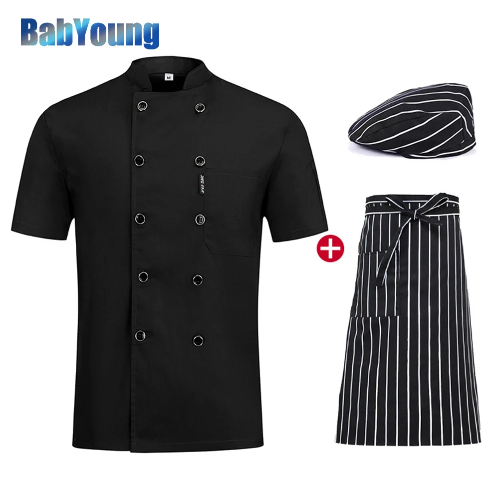 

2023 New HigH Quality Double Breasted Chef Uniform Restaurant Hotel Kitchen Catering Jackets Cooking Cafe WorkWear Chef Clothes