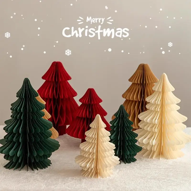 Navidad Christmas Ornament 3D Honeycomb Ball; Large Foldable Paper Xmas Tree Hanging Decorations.