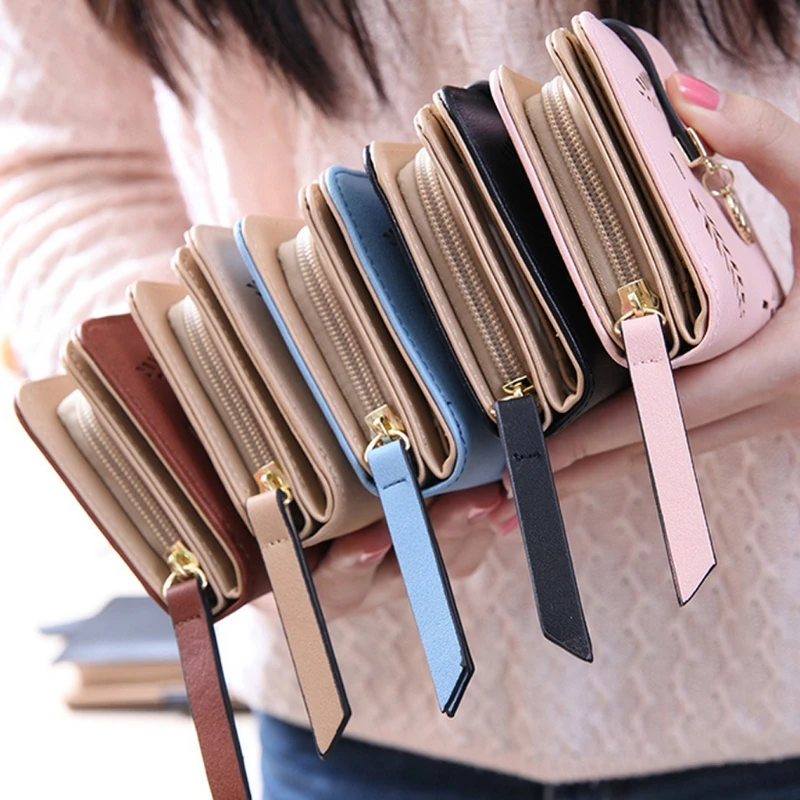 2024 New Fashion Women Bifold Wallet Leather Clutch Card Holder Purse Lady Long Handbag