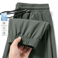 Ice Silk Men's Casual Pants Breathable Outdoor Large Size Air Conditioning Ultra-Thin Qui-Drng Sports orts Summer Thin ...