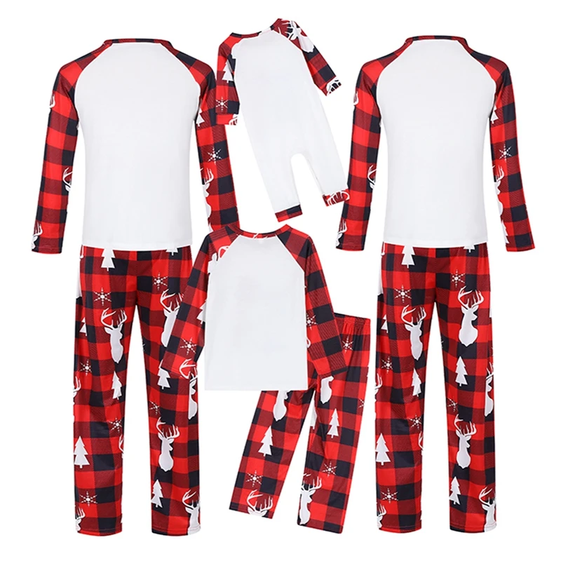 thumbnail image 4 of Conjunto de pijamas familiares navideños Combhasaki, camiseta de retazos con estampado de letras de muñeco de nieve y pantalones a cuadros, ropa de dormir para estar en casa, 4 of 5