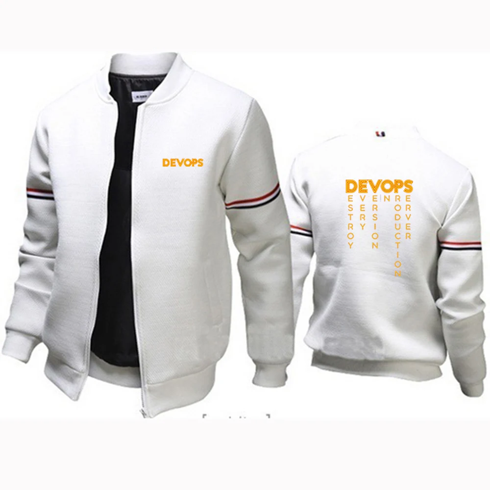 DEVOPS - The real definition of DEVOPS Printing Fashionable Man's flight Jacket Zipper Comfortable Long Sleeve Tracksuit Coat