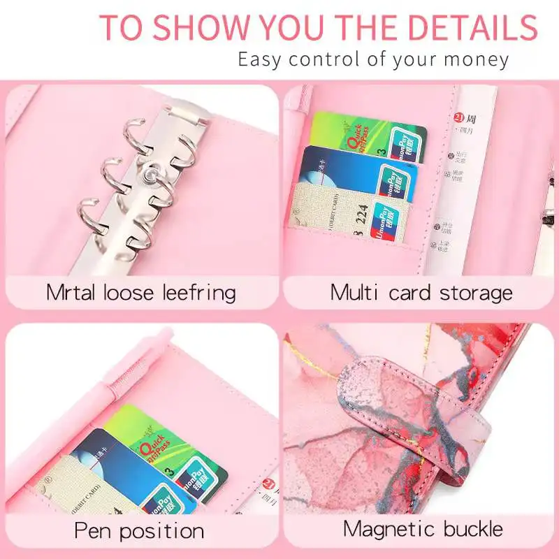 Budget Binder with 12 Pcs Zipper Cash Envelopes 12 Pcs Budget Sheets Label Stickers Money Organizer money budget binder