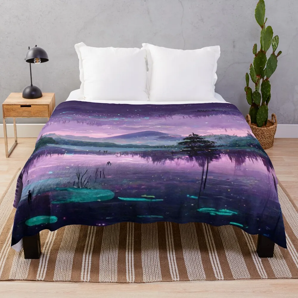 

Fantasy Forest Throw Blanket Soft Bed Blankets Travel Blanket anime